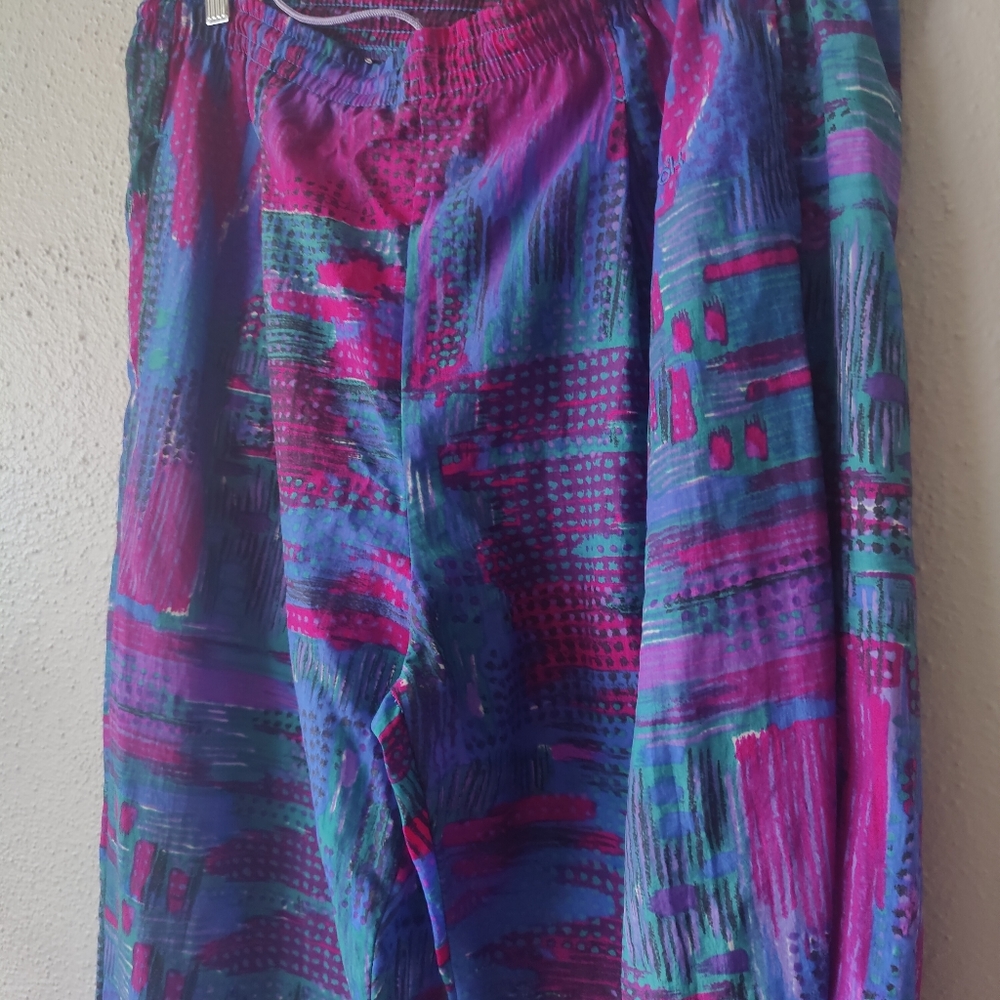 Vintage Reebok Track Pants Nylon w/ Drawstring - Picture 2 of 12